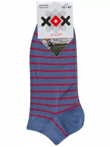 Мужские короткие спортивные носки ХОХ, SPM-177, ДЖИНСОВО-КРАСНЫЕ