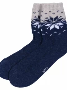 Носки из монгольской шерсти (Монголка), 01155, СИНИЕ