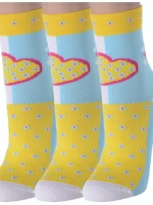 Комплект из 3 пар женских носков LORENZLine, 3-Д16, ЖЕЛТЫЕ