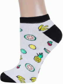 Женские короткие носки ХОХ, G-3R23, БЕЛЫЕ