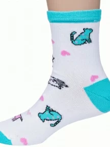 Комплект из 5 пар детских носков LORENZLine, 5-Л98, БИРЮЗОВЫЕ