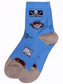 Комплект из 5 пар детских носков LORENZLine, 5-Л41, БЕЖЕВО-ГОЛУБЫЕ