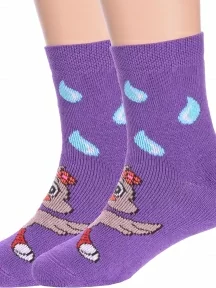 Комплект из 2 пар детских махровых носков Брестские (БЧК), 2-14С3060, рис. 255, ЛИЛОВЫЕ