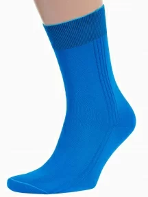 Мужские носки из 100% хлопка RuSocks (Орудьевский трикотаж), М3-11001, рис. 03, ТЕМНО-БИРЮЗОВЫЕ
