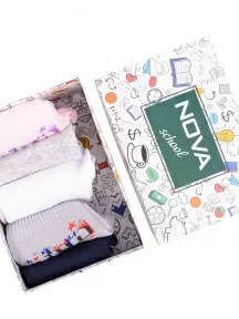 Набор из 5 пар детских носков Красная ветка, School Box #1, микс 6