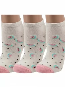 Комплект из 3 пар женских носков ХОХ, 3-G-3Rk, G-3R21 КРЕМОВЫЕ