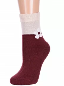 Женские полушерстяные носки с махровым следом LORENZline, В14М, БОРДОВЫЕ