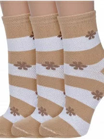 Комплект из 3 пар женских носков Альтаир, 3-С40, БЕЖЕВЫЕ