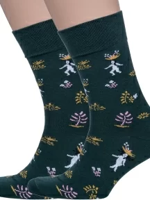 Комплект из 2 пар мужских носков MSCLUB №М48, 2-nm-549, ТЕМНО-ЗЕЛЕНЫЕ