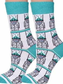 Комплект из 2 пар женских носков MSCLUB №Ж08, 2-WNM-99, БЕЛО-БИРЮЗОВЫЕ