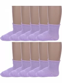Комплект из 10 пар детских носков Альтаир, 10-С63, СИРЕНЕВЫЕ