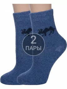 Комплект из 2 пар детских теплых махровых носков Hobby Line, 2-7838, ДЖИНС "Верблюд"