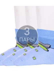 Комплект из 3 пар детских махровых носков Брестские (БЧК) рис. 820, БЛЕДНО-ГОЛУБЫЕ (3-14С3060)