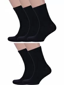 Комплект из 5 пар мужских спортивных носков GRAND LINE, 5-С-46, ЧЕРНЫЕ