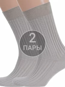 Комплект из 2 пар мужских носков RuSocks (Орудьевский трикотаж) из 100% хлопка, 2-М3-11001, рис. 02, ТЕМНО-БЕЖЕВЫЕ