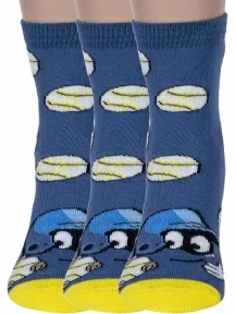 Комплект из 3 пар детских носков RuSocks (Орудьевский трикотаж) рис. 02, ДЖИНС (3-Д3-13500)