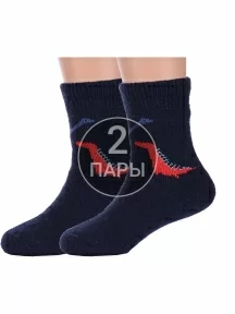 Комплект из 2 пар детских теплых махровых носков Hobby Line, 2-7629-6, ТЕМНО-СИНИЕ