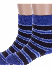 Комплект из 2 пар детских махровых носков Альтаир, 2-С114, ЧЕРНО-СИНИЕ