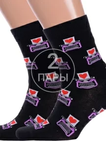 Комплект из 2 пар носков Hobby Line, 2-нус80153-20-17, ЧЕРНЫЕ
