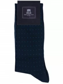 Комплект из 2 пар мужских гольфов Sergio Di Calze (PINGONS) из мерсеризованного хлопка, 2-19SC, 19SC2, СИНИЕ