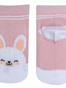 Комплект из 3 пар детских носков Гамма, 3-С1649, рис. Зайчик, ПЫЛЬНАЯ РОЗА