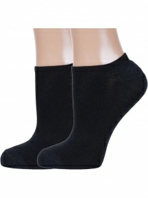 Комплект из 2 пар женских ультракоротких носков ХОХ, 2-G-3R7, ЧЕРНЫЕ