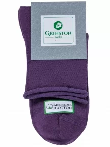Комплект из 3 пар женских носков без резинки Grinston socks (PINGONS) из мерсеризованного хлопка, 3-15D22, микс 1