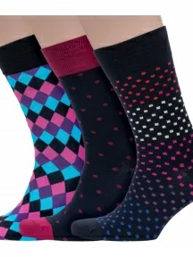 Комплект из 3 пар мужских носков Grinston socks (PINGONS), 3-18D123, микс 5