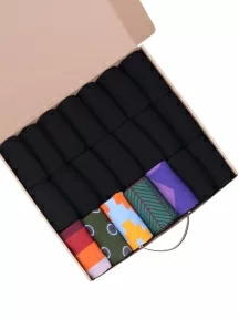 Набор из 21 пары мужских носков, НС-21-201, микс "Машина времени" V2.0