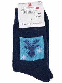 Женские теплые махровые носки Hobby Line, Нжамв6008-9, ТЕМНО-СИНИЕ