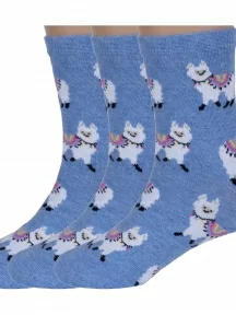 Комплект из 3 пар детских носков RuSocks (Орудьевский трикотаж), 3-Д3-13047, рис. 02, СВЕТЛО-ДЖИНСОВЫЕ