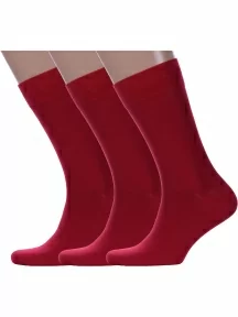 Комплект из 3 пар мужских носков Sergio Di Calze (PINGONS) из мерсеризованного хлопка, 3-17SC6, МАЛИНОВЫЕ
