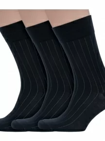 Комплект из 3 пар мужских носков  Sergio Di Calze (PINGONS) из микромодала, 3-15SC2, ЧЕРНЫЕ