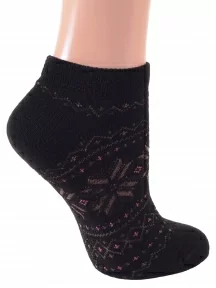 Женские носки из полушерсти Grinston socks (PINGONS), 17D4, ЧЕРНЫЕ