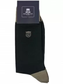 Комплект из 3 пар мужских носков Sergio Di Calze (PINGONS) из мерсеризованного хлопка, 3-15SC17, ЧЕРНЫЕ/ХАКИ