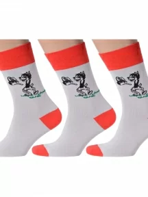 Комплект из 3 пар мужских носков MSCLUB №М11, msk3-М11, NM-134, СВЕТЛО-СЕРЫЕ