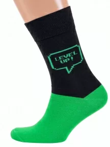 Мужские носки MSCLUB №М45, nm-513, ЧЕРНО-ЗЕЛЕНЫЕ