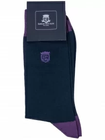 Мужские носки из мерсеризованного хлопка Sergio Di Calze (PINGONS), 15SC17, СИНИЕ/ФИОЛЕТОВЫЕ