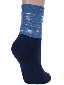 Комплект из 3 пар женских махровых носков Гамма, 3-С452, ТЕМНО-СИНИЕ