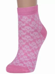 Женские носки из мерсеризованного хлопка ХОХ, GM-1402, РОЗОВЫЕ