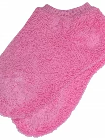 Детские короткие носки с наружной махрой ХОХ, DZ-3R18, ТЕМНО-РОЗОВЫЕ