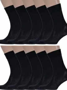 Комплект из 10 пар мужских носков DiWaRi, 10-7С-23СП, рис. 000, ЧЕРНЫЕ