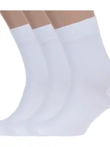 Комплект из 3 пар мужских носков RuSocks (Орудьевский трикотаж) БЕЛЫЕ (3-М-1134)