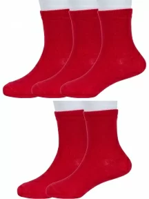 Комплект из 5 пар детских носков Гамма, 5-С765, КРАСНЫЕ