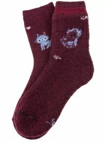Детские махровые носки Hobby Line, 7617-6, БОРДОВЫЕ