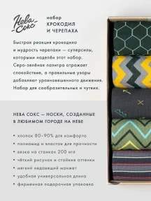 Набор из 5 пар мужских носков "Нева-Сокс", НС-5-НМ39, "Крокодил и черепаха"