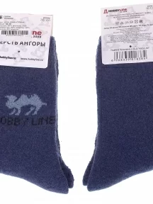 Женские теплые махровые носки Hobby Line, Нжа6536, ДЖИНСОВЫЕ