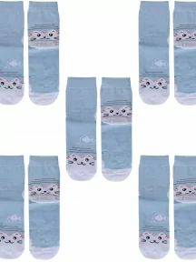 Комплект из 5 пар детских носков ХОХ, 5-D-3R12, ГОЛУБЫЕ