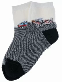 Детские махровые носки LORENZline, Л81, КРЕМОВО-ЧЕРНЫЕ