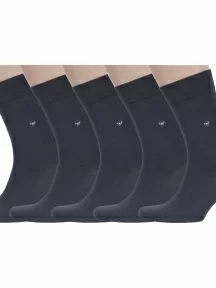 Комплект из 5 пар мужских носков RuSocks (Орудьевский трикотаж) ТЕМНО-СЕРЫЕ (5-М-197)